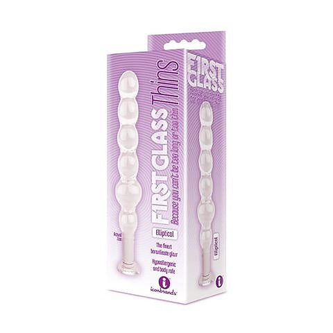 The 9's Glass First Thins Elliptical Glass Anal Beads - Anal Beads and Balls
