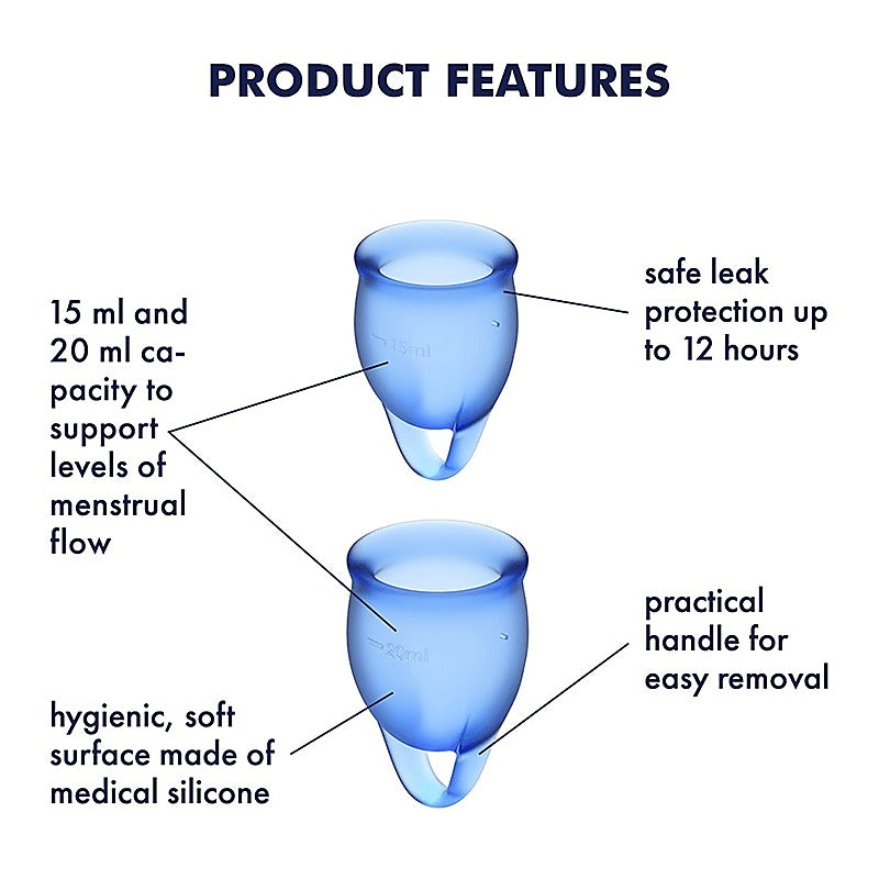 Feel Confident Silicone Menstrual Cups by Satisfyer - Menstrual Cups