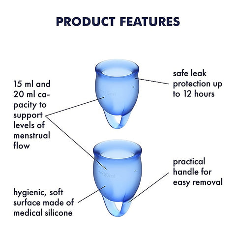Feel Confident Silicone Menstrual Cups by Satisfyer - Menstrual Cups
