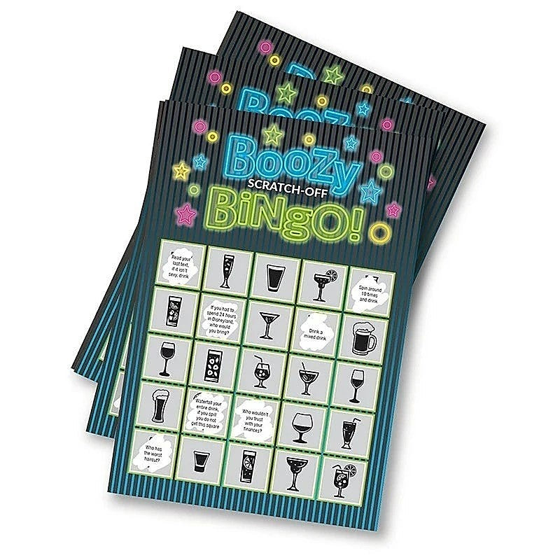 Boozy Bingo Drinking Scratcher Card by Little Genie - Party Gifts and Novelties
