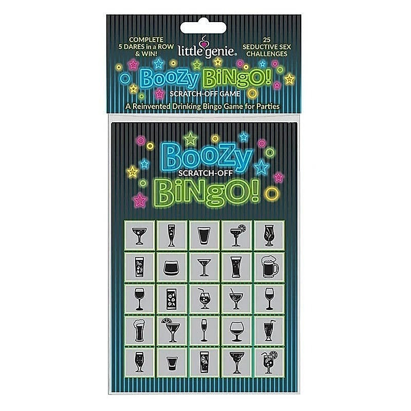 Boozy Bingo Drinking Scratcher Card by Little Genie - Party Gifts and Novelties