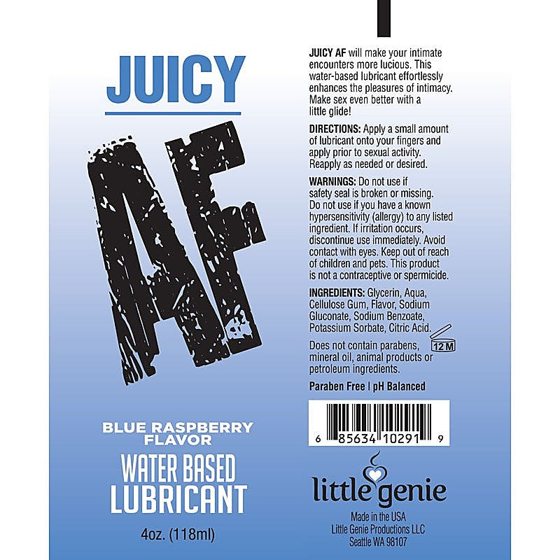 Juicy AF Flavoured Water Based Lubricant by Little Genie - Water Based Lubes