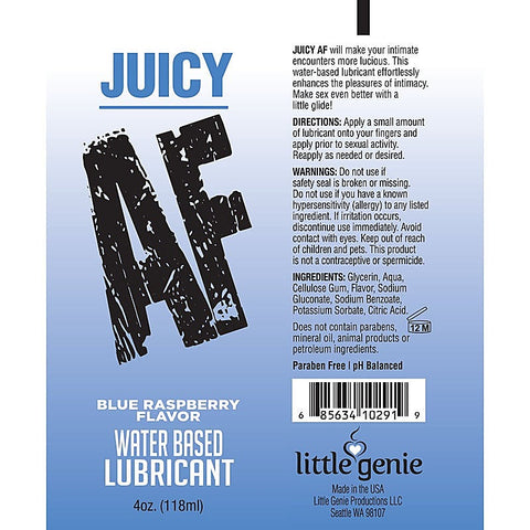 Juicy AF Flavoured Water Based Lubricant by Little Genie - Water Based Lubes