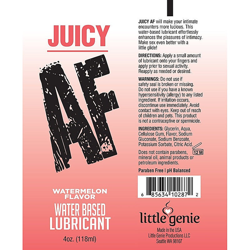 Juicy AF Flavoured Water Based Lubricant by Little Genie - Water Based Lubes