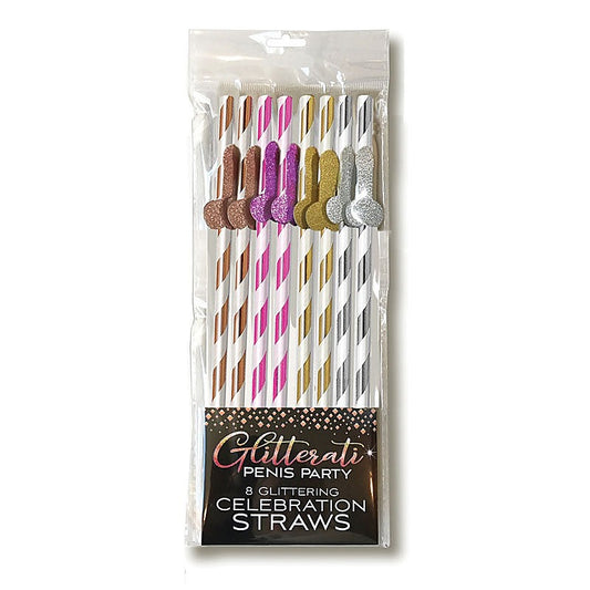 Glitterati Coloured Party Tall Straws by Little Genie - Party Gifts and Novelties