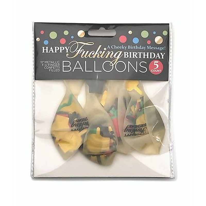 Little Genie Happy Fucking Birthday Confetti Party Balloons Set of 5 - Party Gifts and Novelties