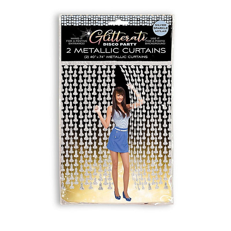 Glitterati Penis Party Disco Metallic Curtain - Party Gifts and Novelties