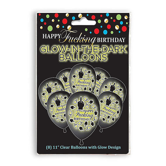 Happy Fucking Birthday Glow In The Dark Balloons - Party Gifts and Novelties