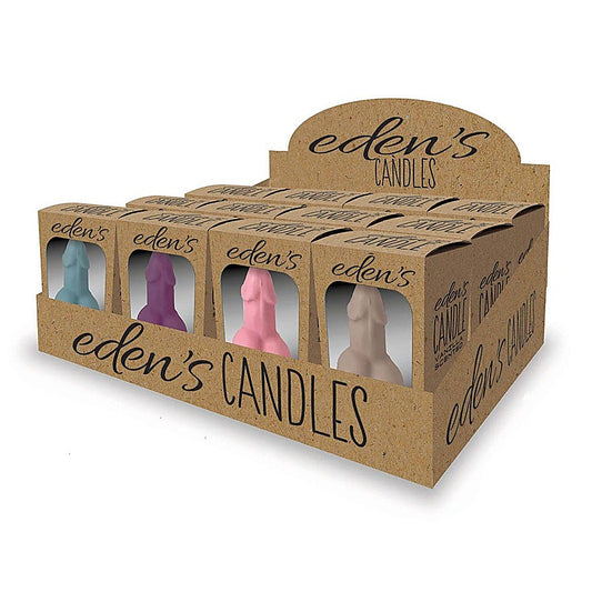 Edens Coloured Vanilla Scented Candles Set of 12 - Party Gifts and Novelties