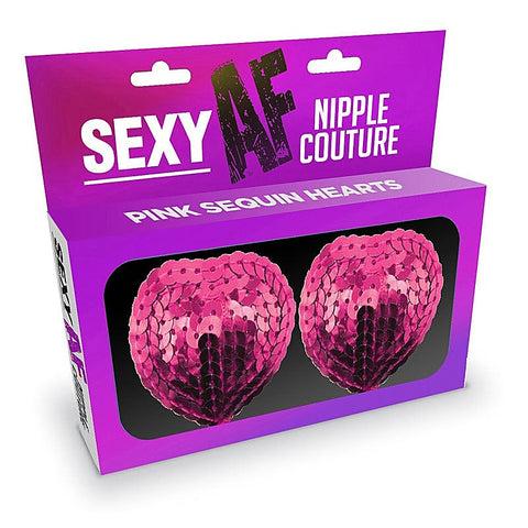 Little Genie Sexy AF Heart Shape Nipple Couture Sequin Pasties - Breast and Nipple Toys