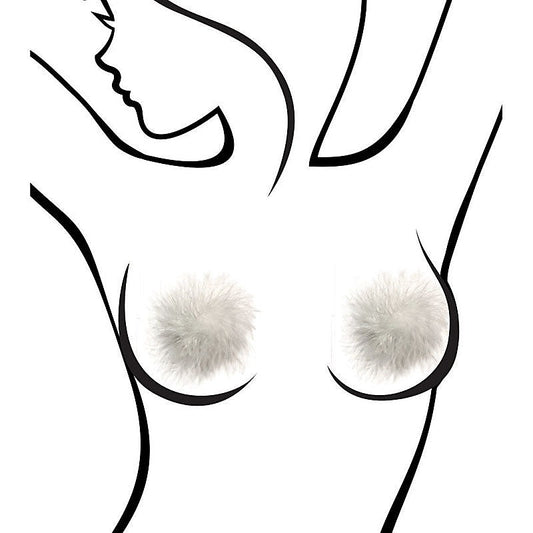Sexy AF Marabou Reuseable Nipple Pasties by Little Genie - Breast and Nipple Toys