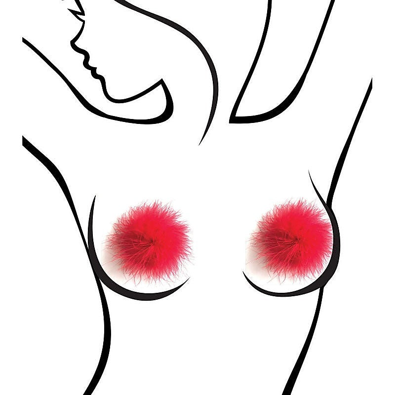 Little Genie Sexy AF Marabou Reuseable Nipple Pasties - Breast and Nipple Toys