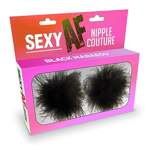 Little Genie Sexy AF Marabou Reuseable Nipple Pasties - Breast and Nipple Toys