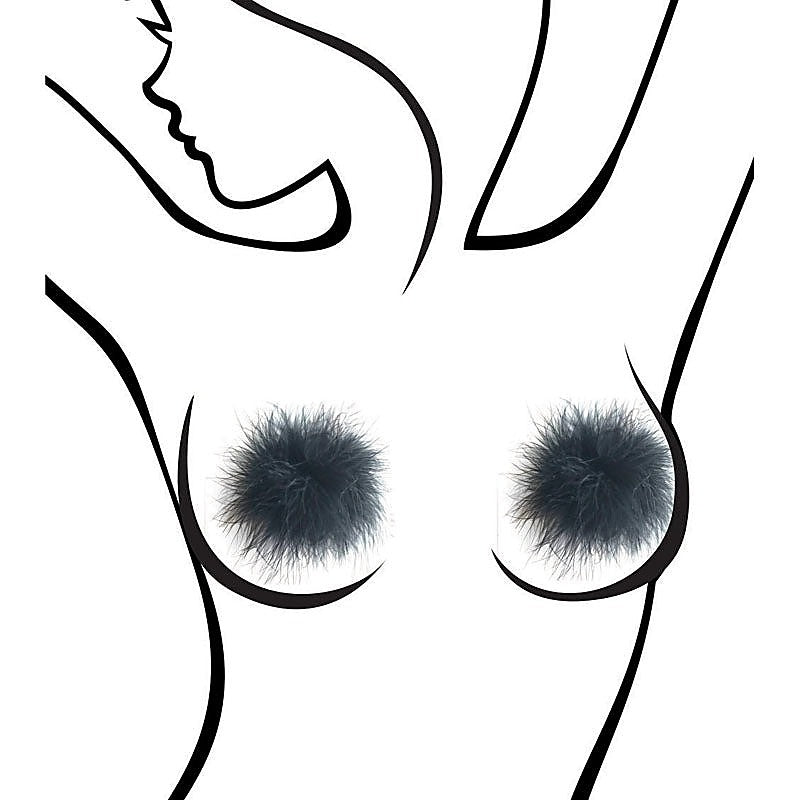 Little Genie Sexy AF Marabou Reuseable Nipple Pasties - Breast and Nipple Toys