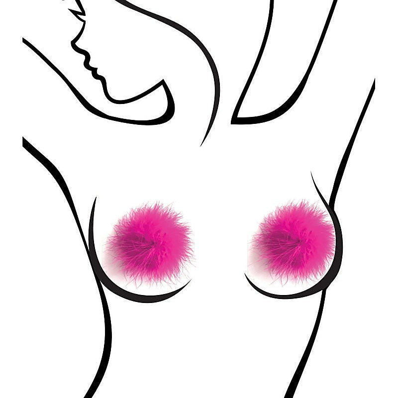 Little Genie Sexy AF Marabou Reuseable Nipple Pasties - Breast and Nipple Toys