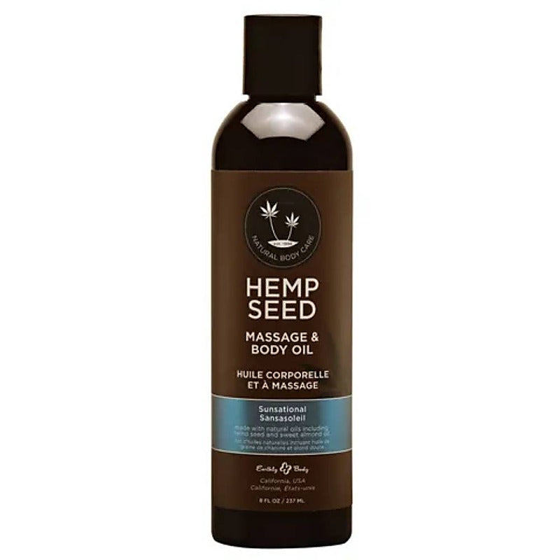 Earthly Body Scented Hemp Seed Massage and Body Oil 237 ml - Massage Oils and Lubricants