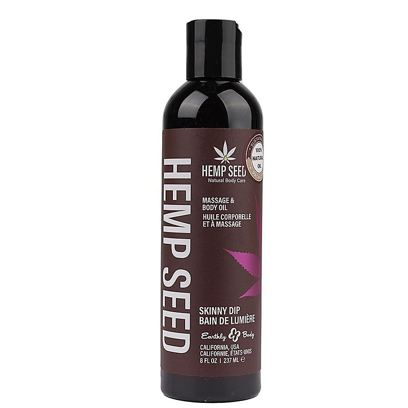 Earthly Body Scented Hemp Seed Massage and Body Oil 237 ml - Massage Oils and Lubricants