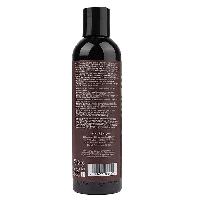 Earthly Body Scented Hemp Seed Massage and Body Oil 237 ml - Massage Oils and Lubricants