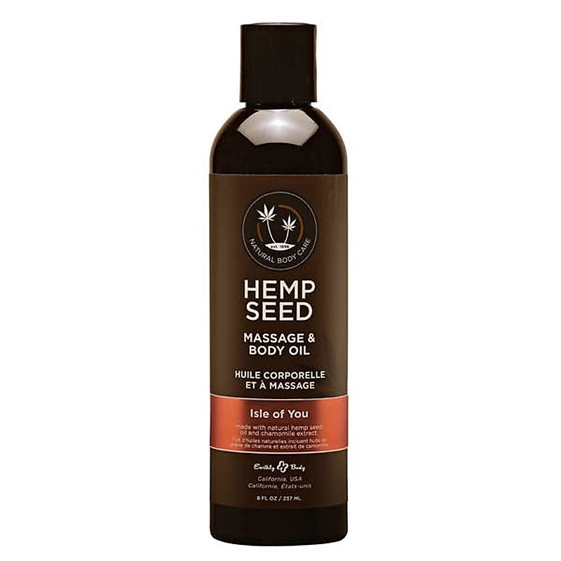 Earthly Body Scented Hemp Seed Massage and Body Oil 237 ml - Massage Oils and Lubricants