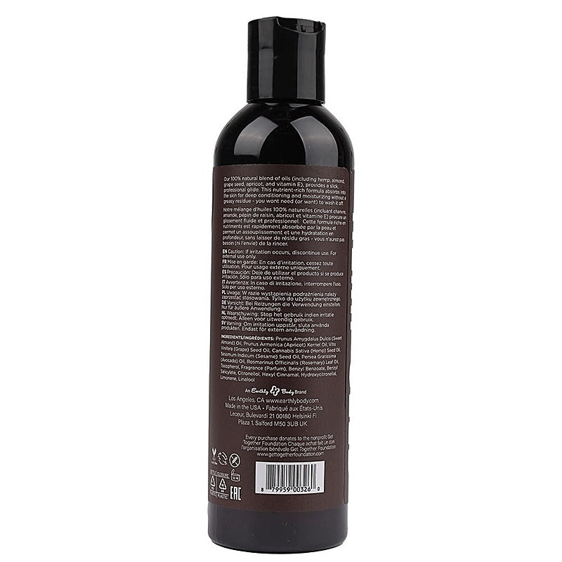 Earthly Body Scented Hemp Seed Massage and Body Oil 237 ml - Massage Oils and Lubricants