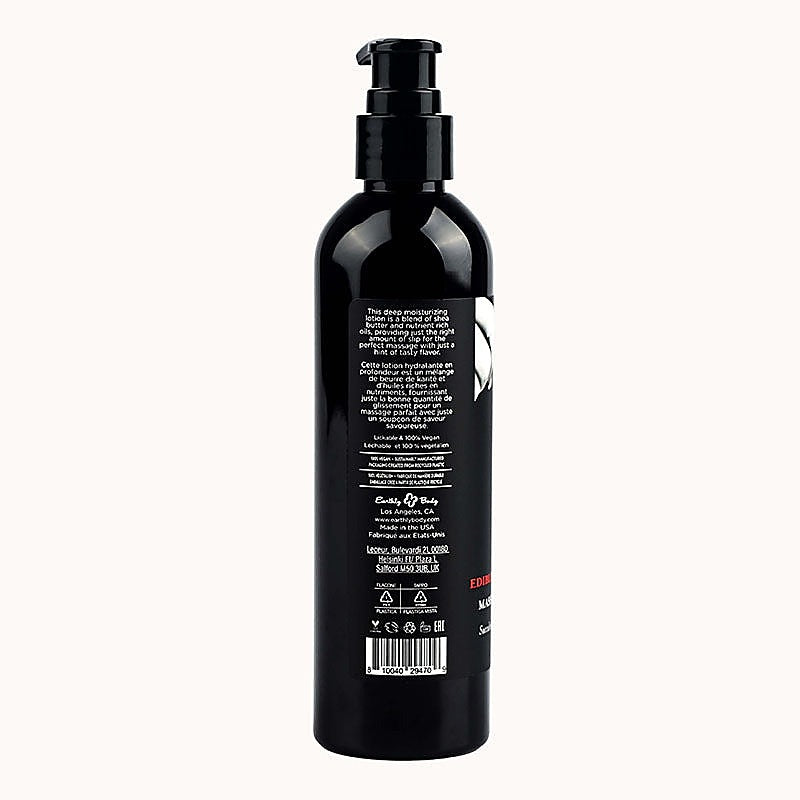 Earthly Body Edible Flavoured Deep Moisturising Massage Lotion 237ml Hemp Oil - Massage Oils and Lubricants