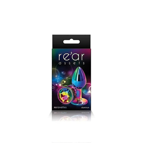 Rear Assets Multi Coloured Gem Base Metal Butt Plug - Butt Plugs