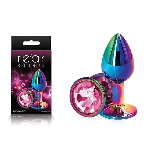 Rear Assets Multi Coloured Gem Base Metal Butt Plug - Butt Plugs