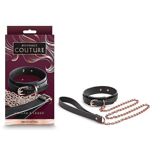 Bondage Couture Collar & Leash by NS Novelties - Collars and Leads