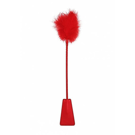 Ouch! Bondage Crop With Feather Whip by Shots Toys - Whips And Crops