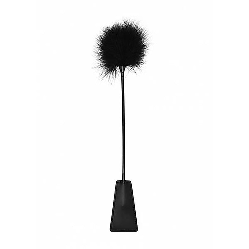 Ouch! Bondage Crop With Feather Whip by Shots Toys - Whips And Crops