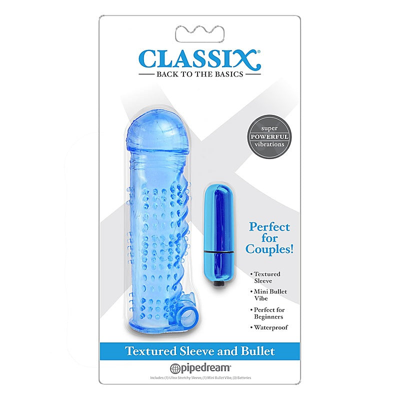 Classix Textured Penis Sleeve With Bullet by Pipedream - Penis Sleeves and Extenders