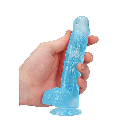 REALROCK Realistic Dildo With Balls Blue by Shots Toys - Realistic Dildos