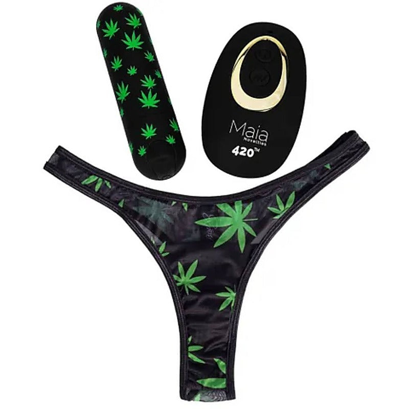 Maia Toys DATE NIGHT 420 Remote Control Rechargeable Panty Vibrator Black - Remote Control Vibrators