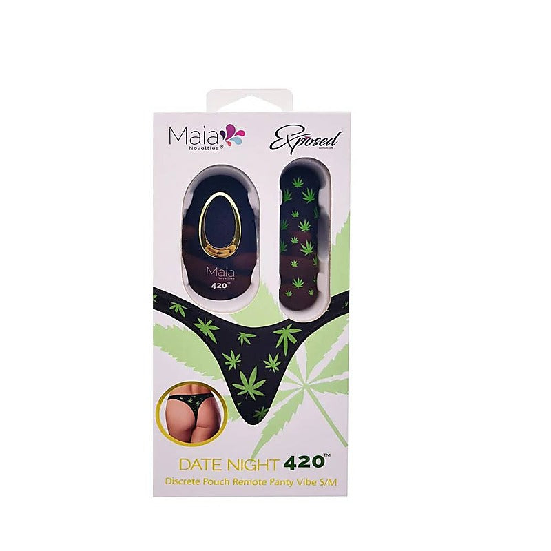 Maia Toys DATE NIGHT 420 Remote Control Rechargeable Panty Vibrator Black - Remote Control Vibrators