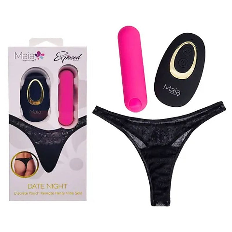 Maia Toys DATE NIGHT Pink Panty Vibrator USB Rechargeable Remote Control - Remote Control Vibrators