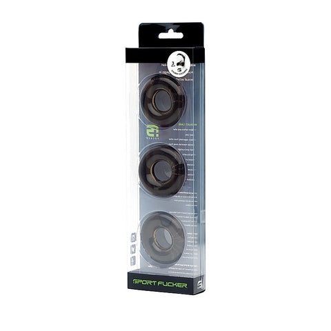 Super Stretchy Rubber Cock Ring Set by Sport Fucker - Cock Ring Sets