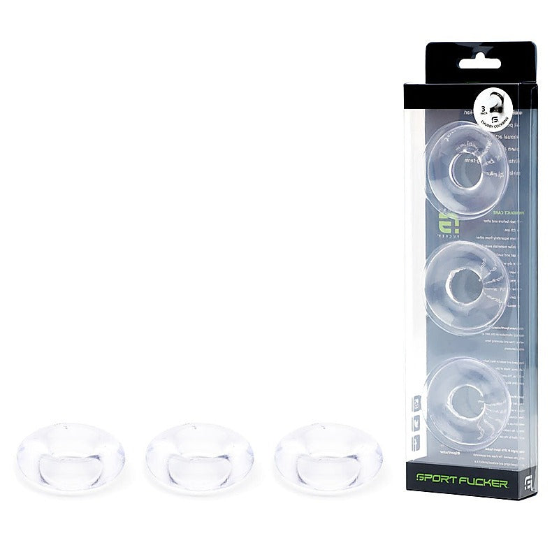 Super Stretchy Rubber Cock Ring Set by Sport Fucker - Cock Ring Sets