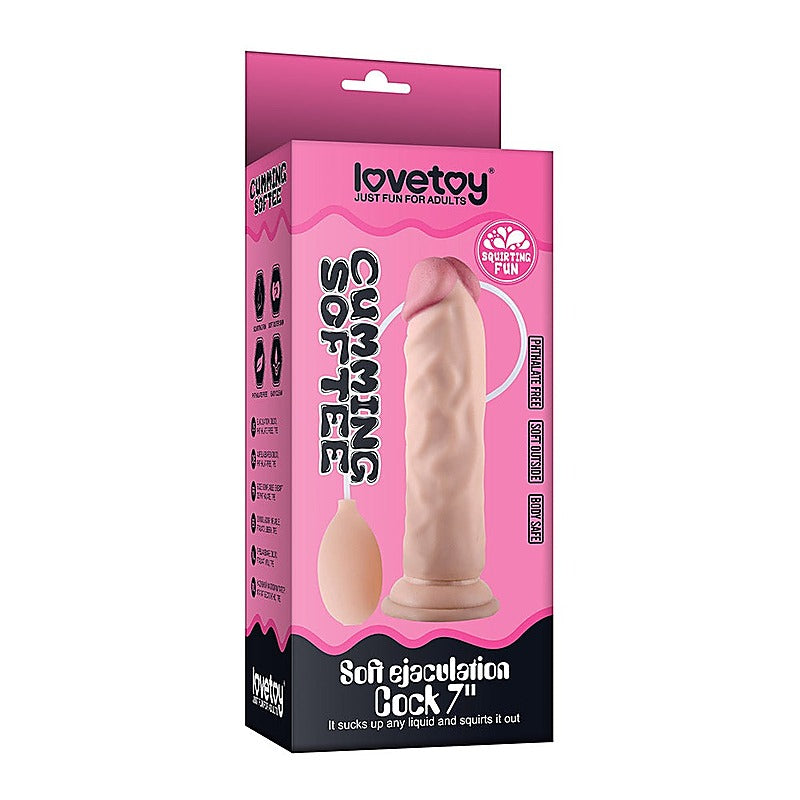 8.5 Inch Soft Ejaculation Realistic Cock With Ball - Realistic Dildos