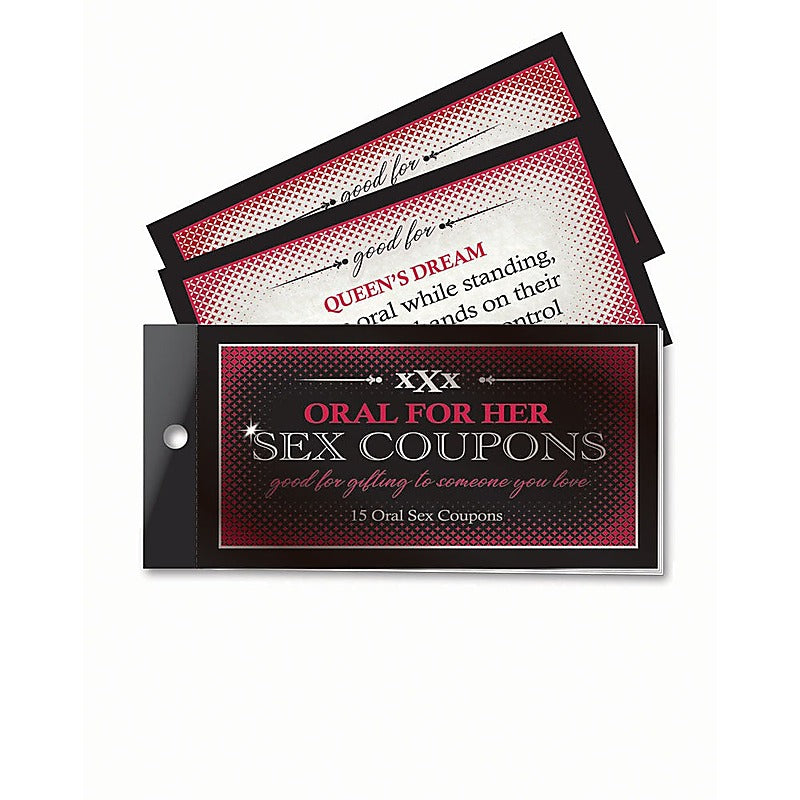 Oral For Her Sex Coupons Set of 15 by Little Genie - Sex Games, Coupons and Tricks