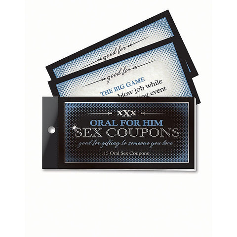 Oral For Him Sex Coupons Set of 15 by Little Genie - Sex Games, Coupons and Tricks