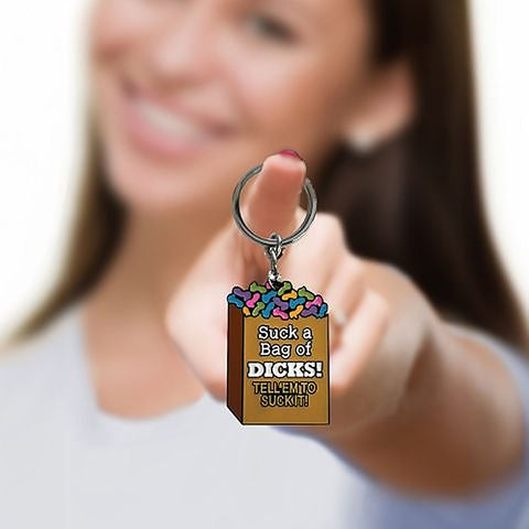 Super Fun Suck A Bag Novelty Key Chain by Little Genie - Party Gifts and Novelties