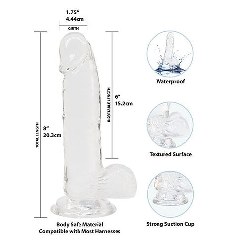 Addiction Crystal Realistic Dildo with Balls by BMS Factory - Realistic Dildos