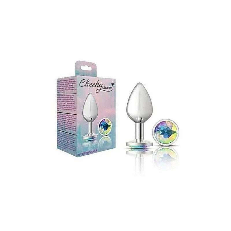 Cheeky Charms Silver Round Butt Plug by Viben - Butt Plugs
