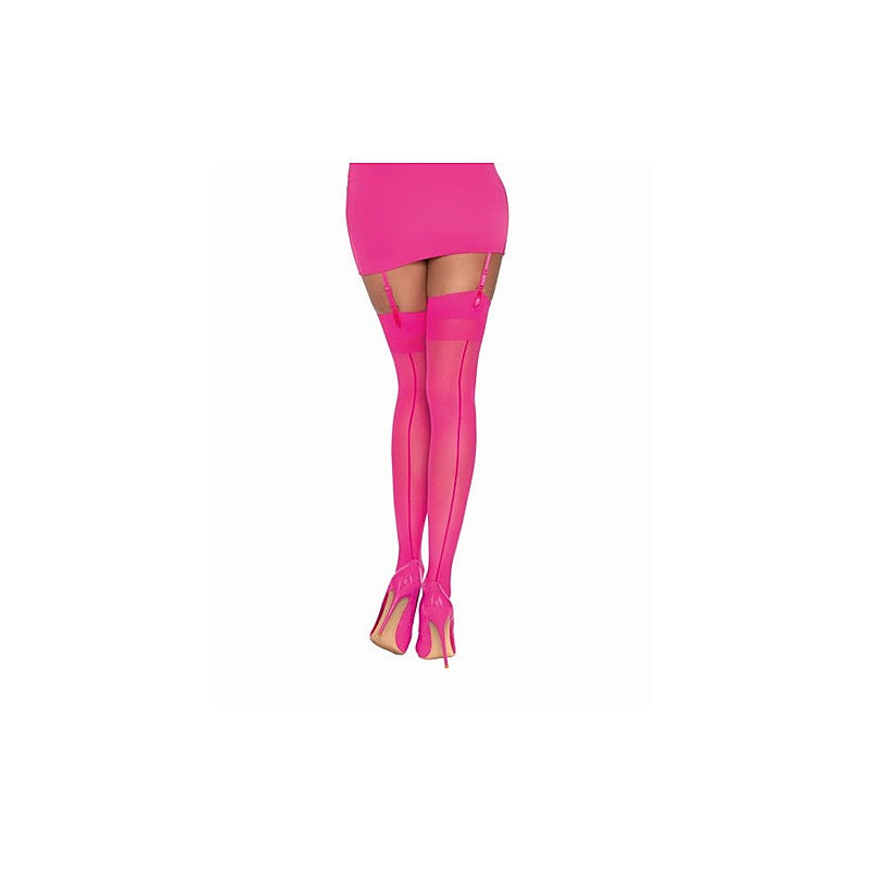 Back Seam Womens Sheer Thigh High Stockings - Hosiery