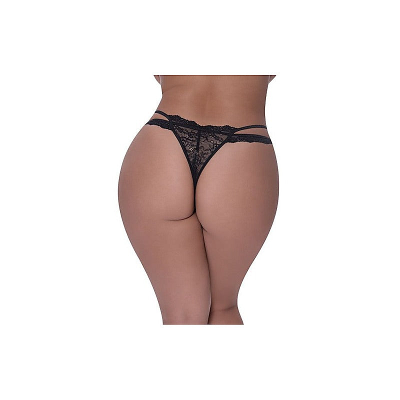 Exposed Lingerie Cross Strap Split Women's Thong - G-Strings, Panties and Shorts
