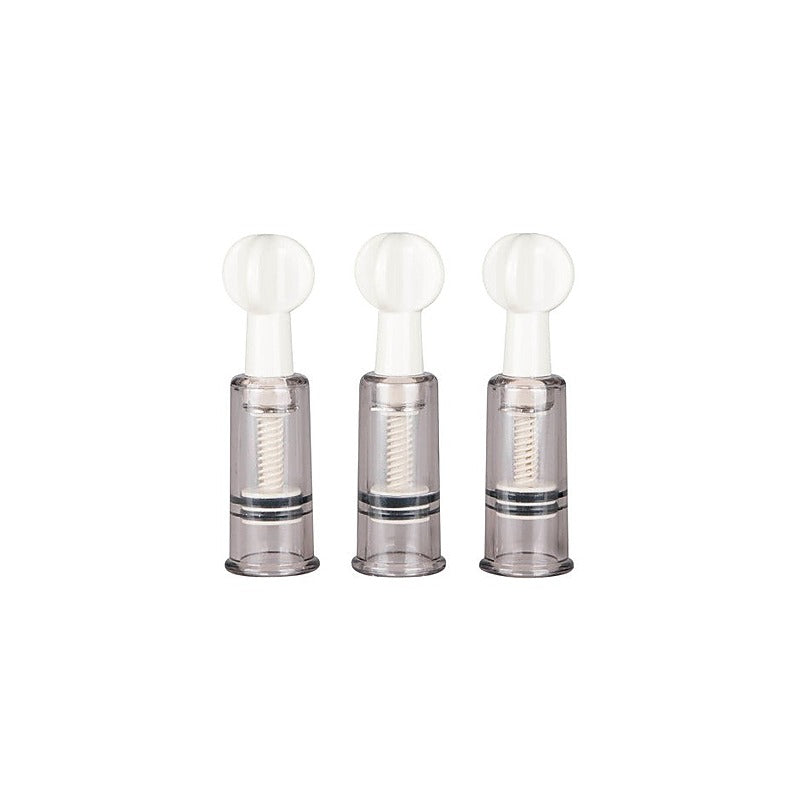 Fetish Collection Nipple and Clit Suckers 3 Piece with Suction Control - Nipple and Clit Clamps