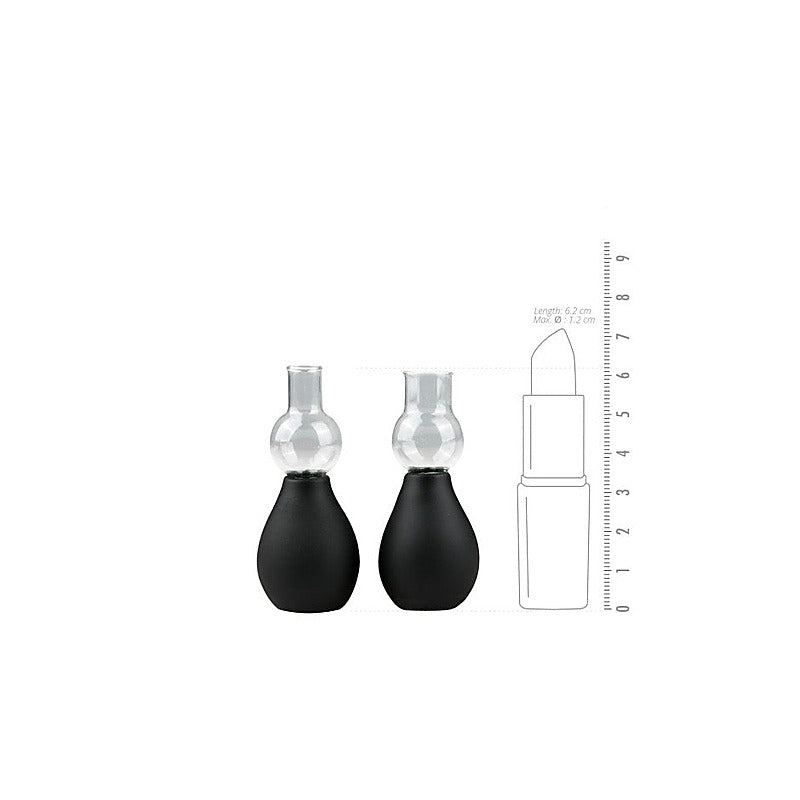 Fetish Collection Nipple Sucker Black 2 Piece Professional Vacuum System - Nipple and Clit Clamps