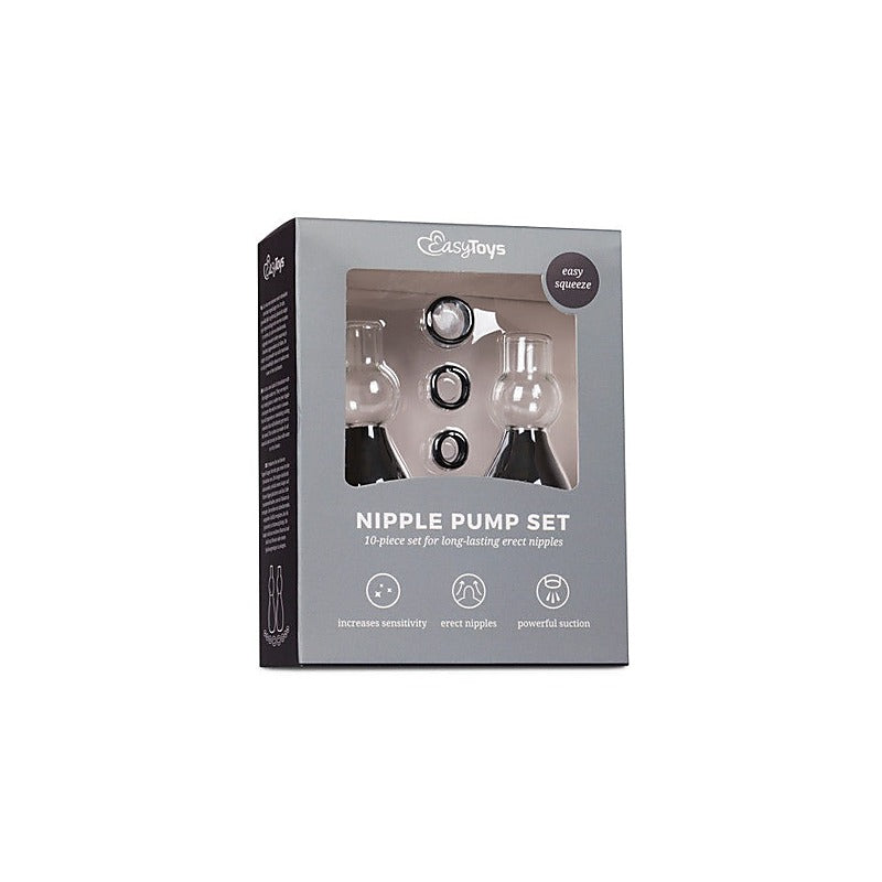 Fetish Collection Nipple Sucker Black 2 Piece Professional Vacuum System - Nipple and Clit Clamps