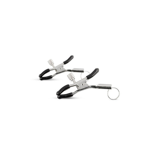 Screw Metal Nipple Clamps With Attachment Ring by Easytoys - Nipple and Clit Clamps