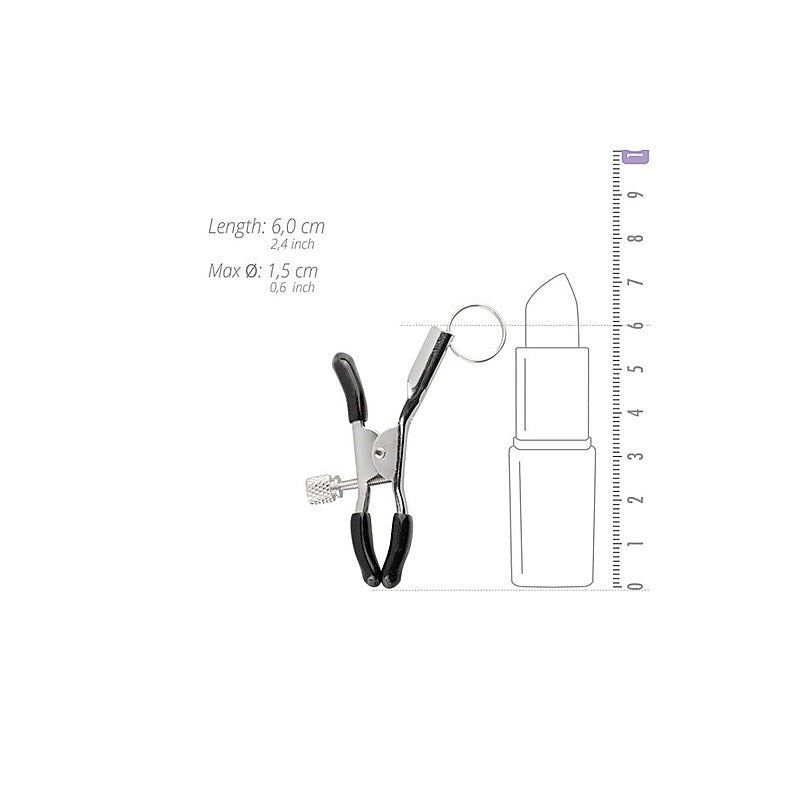 Fetish Collection Screw Metal Nipple Clamps With Attachment Ring Adjustable - Nipple and Clit Clamps
